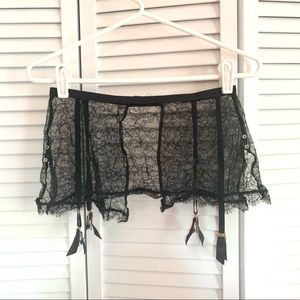 Agent Provocateur Black Lace Garter Belt